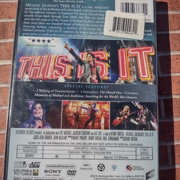 🎁 🆕Michael Jackson This Is It DVD - Picture 4 of 5